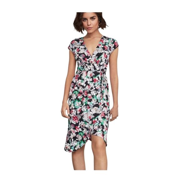 EUC BCBG MaxAzria Floral Faux Wrap Surplus Dress XS - Picture 2 of 12